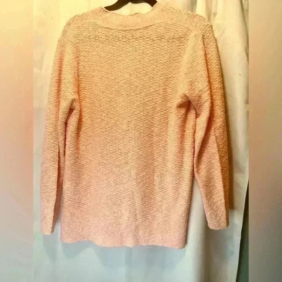 J Jill Slub-Textured Button-Front Cardi pink macaron NWT Size Large petite - Picture 6 of 9
